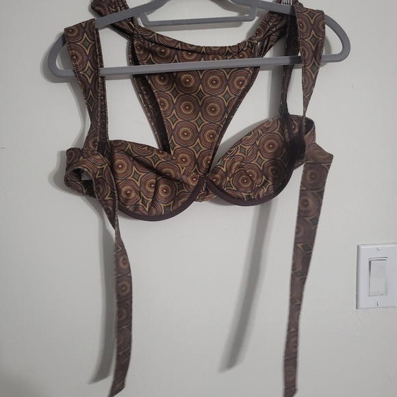 Strawberry Milk Mob Brown Green Cappuccino Retro Bikini - Size M - Picture 5 of 8